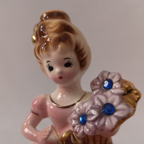 Lovely Vintage Josef Original September Sapphire Girl Figurine w Original Labels - Picture 2 of 7